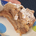 Our finished wood fired apple pie cake nicely golden brown