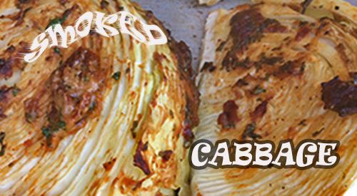 Smoked Cabbage on the gas grill using SmokinLicious® filet wood chunk is a wonderful way to add flavor to the vegetable!