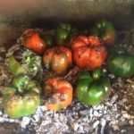 The ember cooking of our sweet peppers