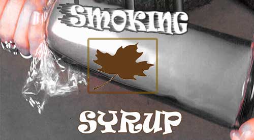 Smoke trapped in the bottle infusing the Smoked Maple Syrup Marinade
