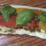Thje ingredients on the dough prior to rolling.