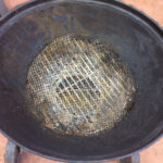 our wire mesh on the charcoal rack to retain all the small and hot pieces