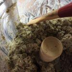 Blending ingredients in the food processor
