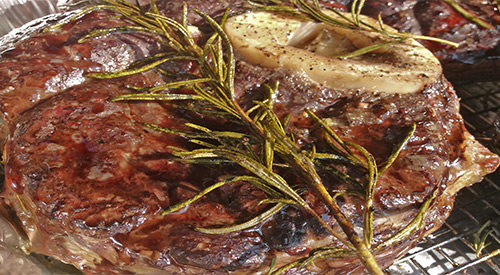 Look how juicy our Rosemary infused Smoked Beef Shanks are after we removed them from the grill! 