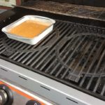 Our Batter on the grill cooking and absorbing smoke