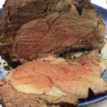 Oue finished roast showing great color and a wood flavoring for and add delite! 