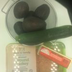 simple ingredients, avacado, ground Turkey, jalapeno cheese and a zucchini 