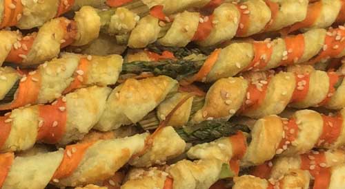Our finished Grilled Asparagus Wrapped with a healthy Choice