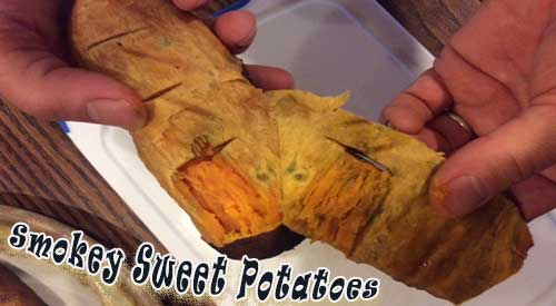 We smoked the Sweet potatoes first for our Smokey Sweet Potato and Chipotle Soup recipe 